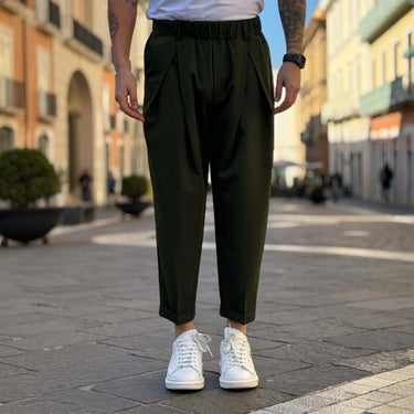 Pantalone japan morbido pinces verde - FLAG STORE